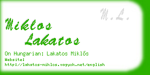 miklos lakatos business card