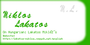 miklos lakatos business card